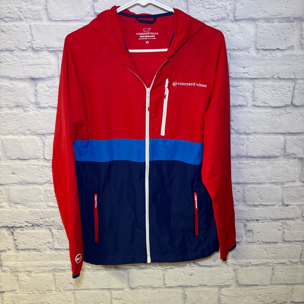 Vineyard Vines Jacket Men X-small Performance On The Go Packable Hooded Golf